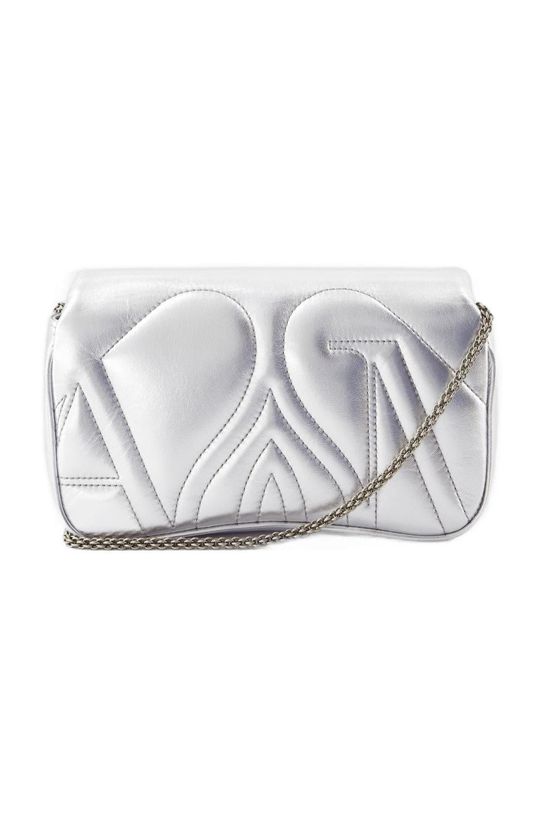 The Mini Seal Schultertasche - Alexander McQueen - Metall - Silber