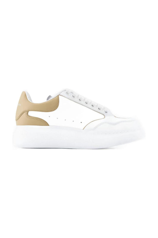 Oversized Sneakers - Alexander McQueen - Leder - Weiß/Camel