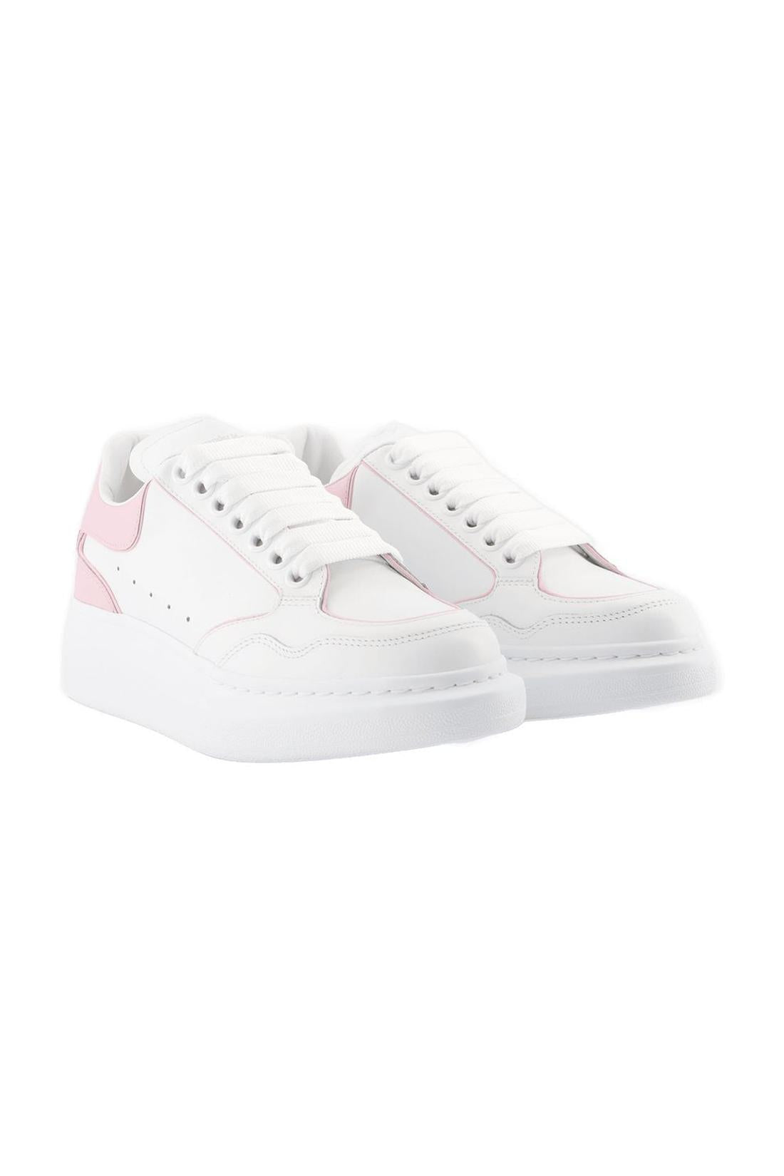 Oversized Hybrid Sneakers - Alexander McQueen - Leder - Weiß/Blaßrosa