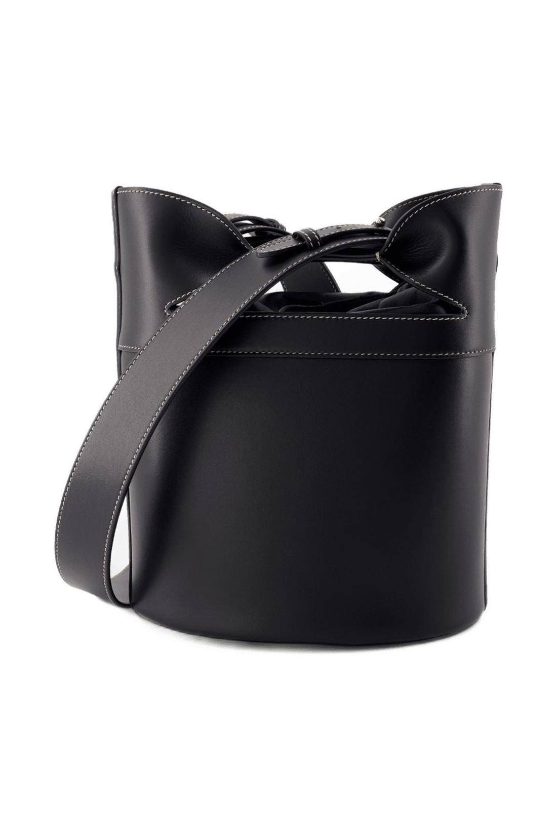 The Bucket Bow Schultertasche - Alexander McQueen - Leder - Schwarz