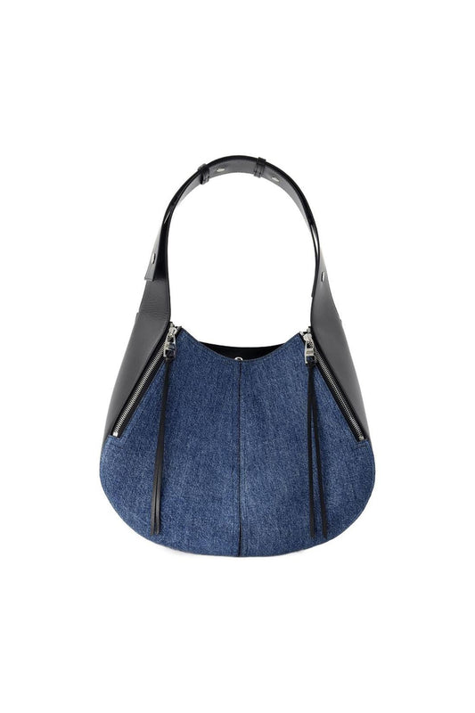 Hobo Skull Tasche - Alexander McQueen - Denim - Blau