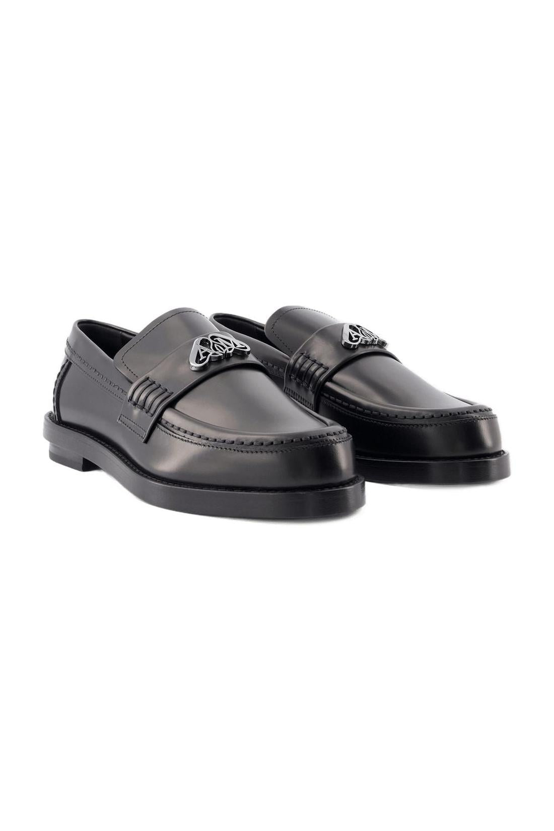 Seal Mokassins - Alexander McQueen - Leder - Schwarz/Silber
