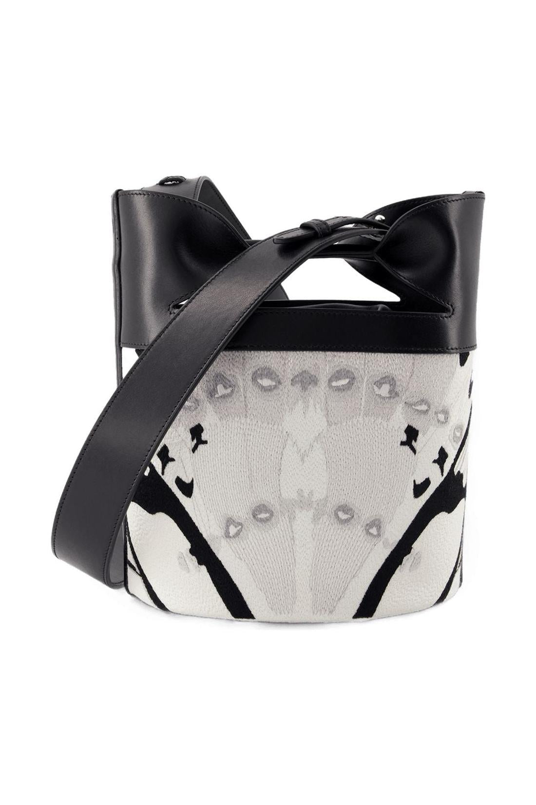 The Bucket Bow Schultertasche - Alexander McQueen - Leder - Weiß