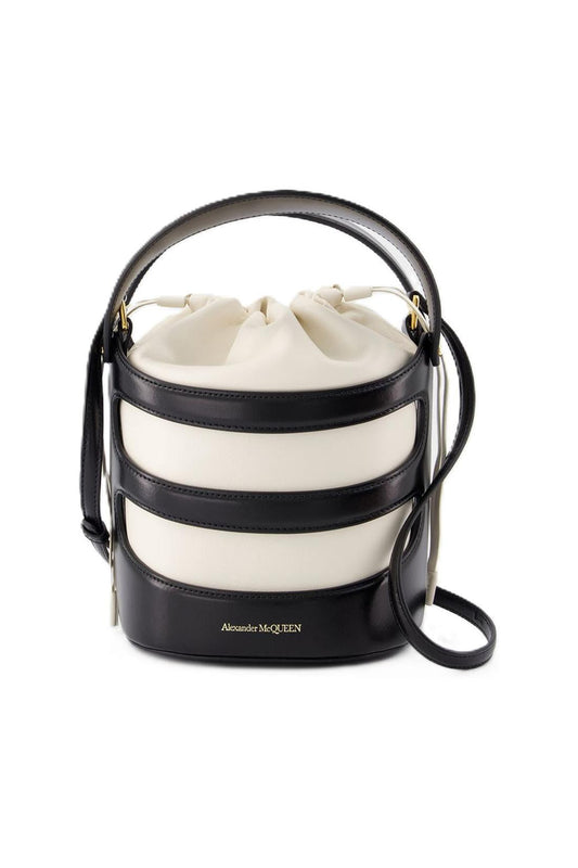 Rise Handtasche - Alexander McQueen - Leder - Schwarz/Elfenbein