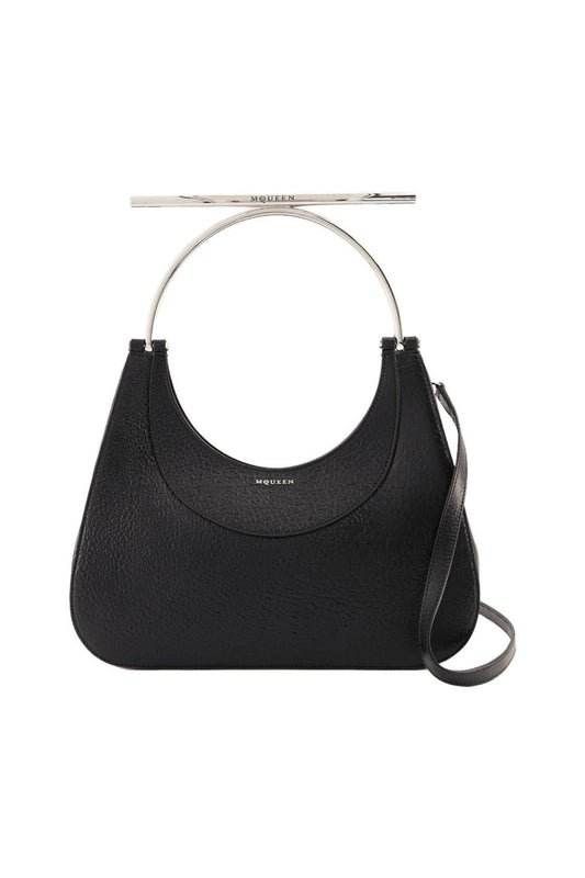 Cross Bar Handtasche - Alexander McQueen - Leder - Schwarz/Silber