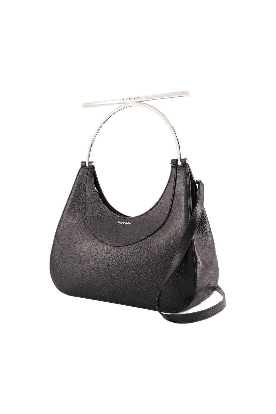 Cross Bar Handtasche - Alexander McQueen - Leder - Schwarz/Silber