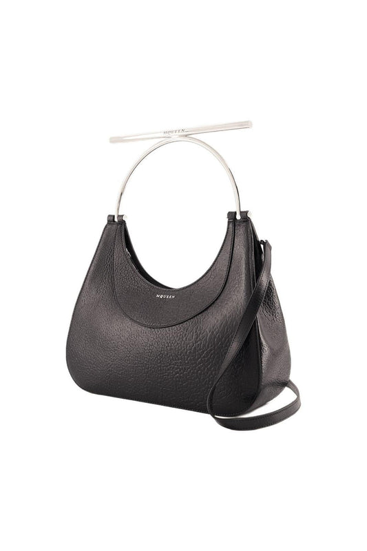 Cross Bar Handtasche - Alexander McQueen - Leder - Schwarz/Silber