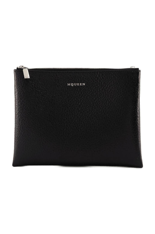 Cross Bar Clutch - Alexander McQueen - Leder - Schwarz/Silber