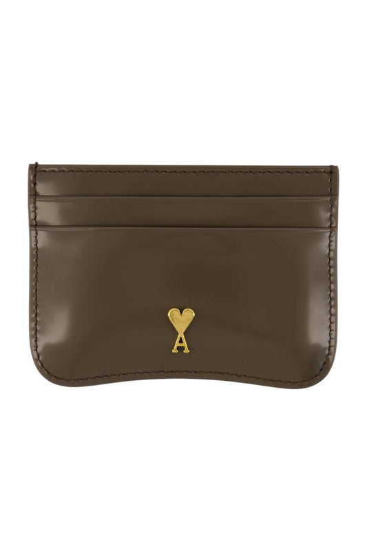 Kartenhalter Paris Paris - AMI Paris - Leder - Khaki