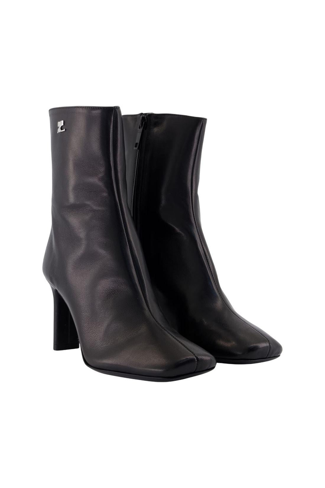 Stiefeletten Square Toe 80 - Courreges - Leder - Schwarz