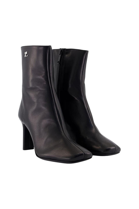 Stiefeletten Square Toe 80 - Courreges - Leder - Schwarz