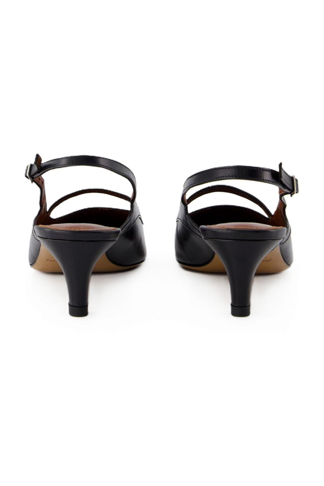 Sling Back Pointy - Maison Kitsune - Leder - Schwarz