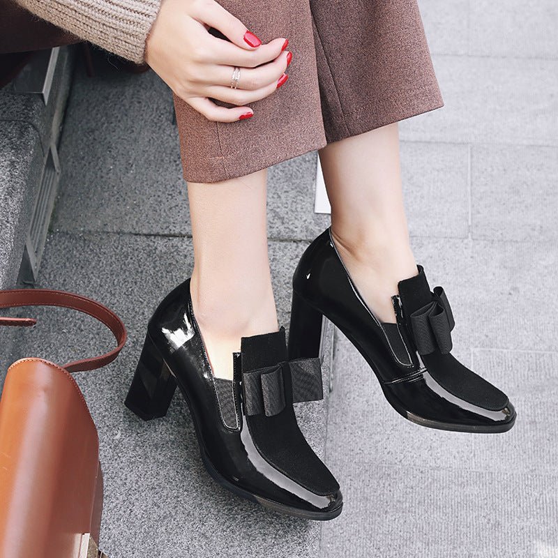 40 - 43 Lrge Size Shoes Spring New Single Shoes Thick Heel Women s Shoes - AXON