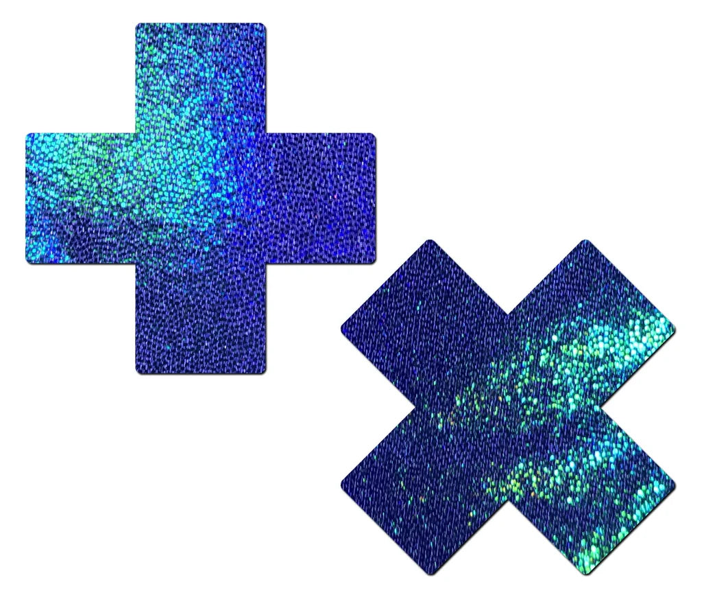 Glitter Cross Nipple Pasties - Plus X