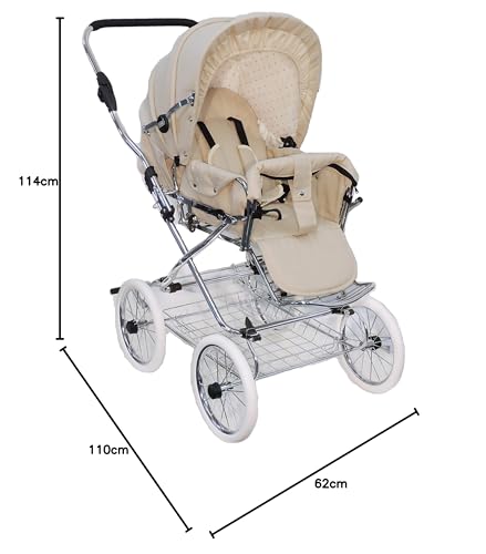 EICHHORN Kinderwagen Kombikinderwagen Komplett-Set, 0-3 Jahre, umbaubar zum Sportwagen, inklusive Babytragetasche, EVA-Rad, marineblau