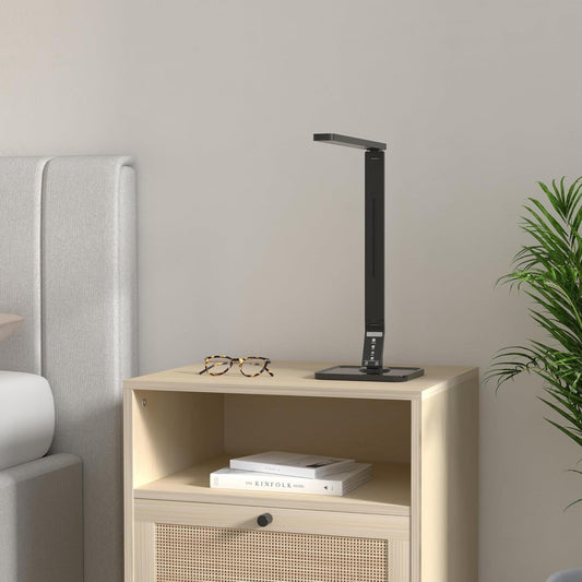 LED Desk Lamp with Eye-Caring Tech & USB Charging - 5 Modes, 14W