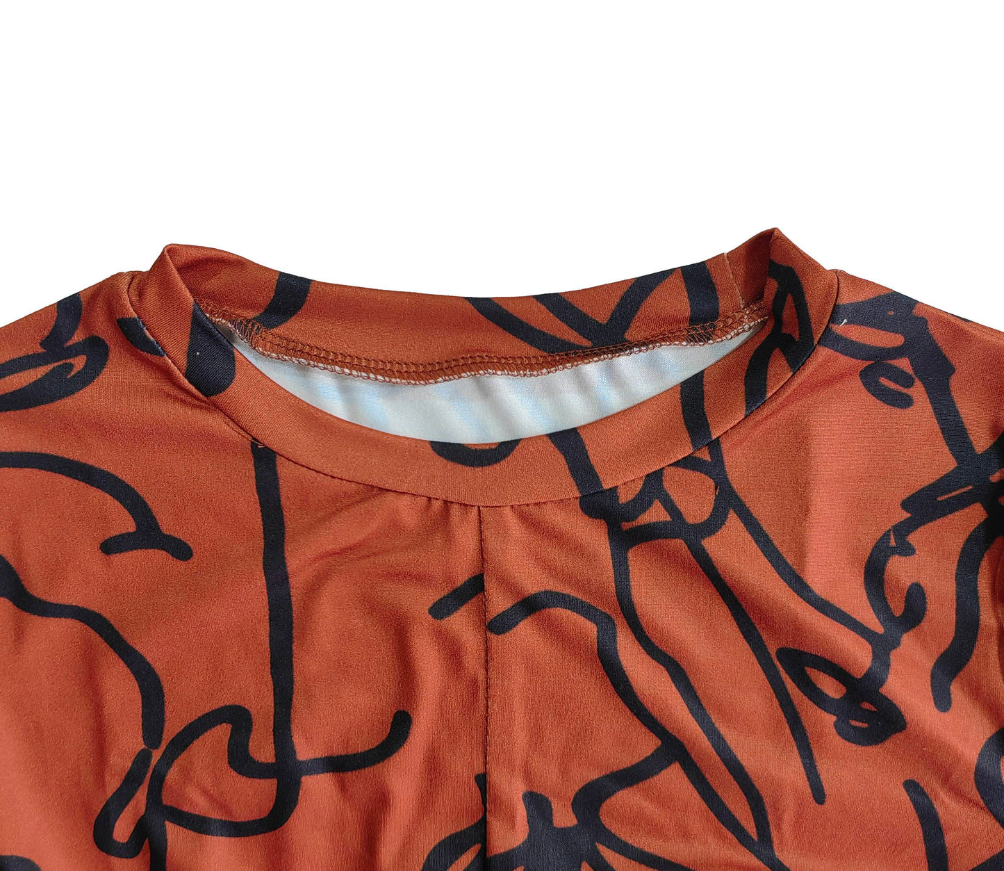 Women´s Long Sleeve Crop Top-Floral Print