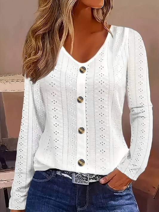 Women´s Button Down V-Neck Blouse