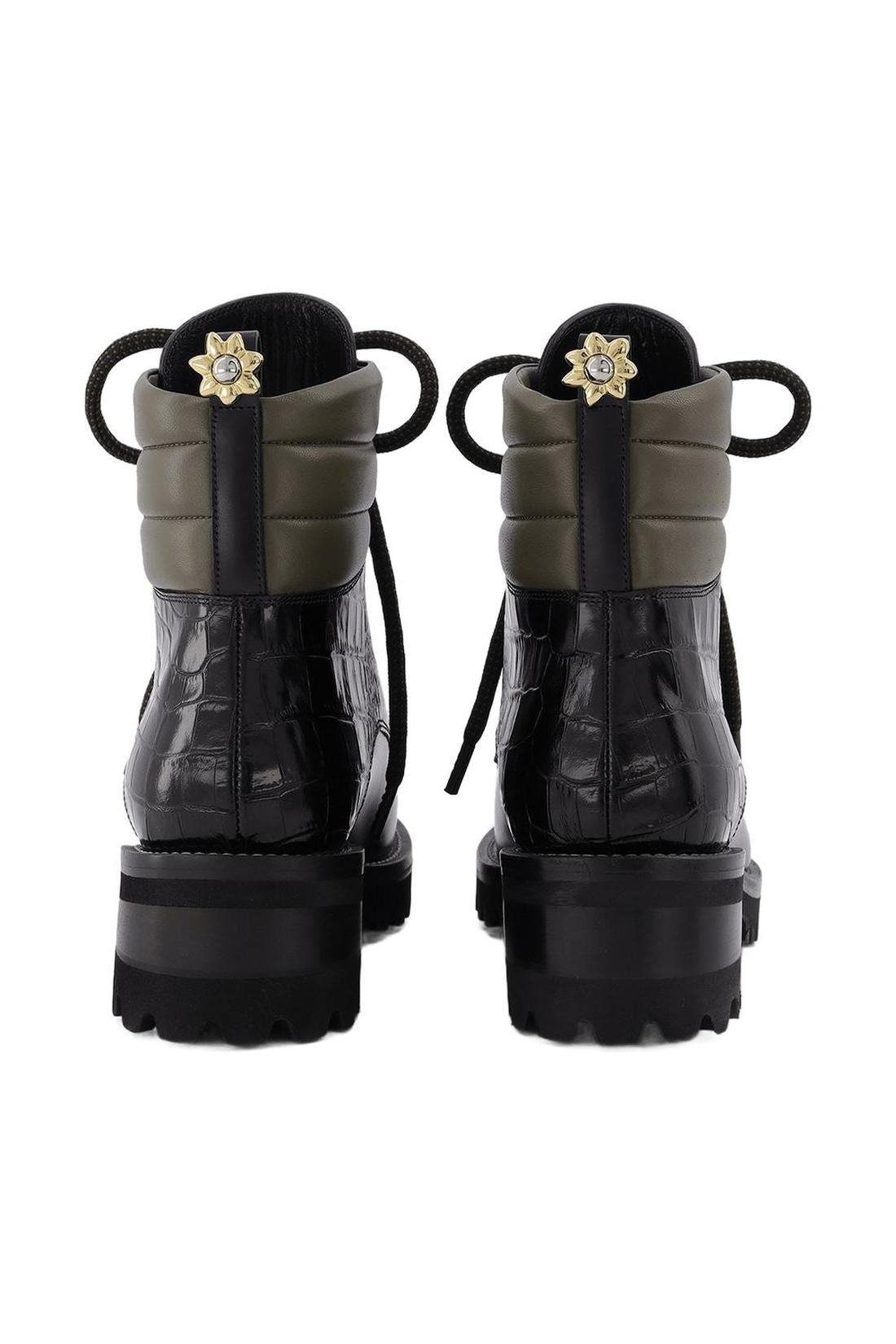 Stiefel Dolomite Tread aus schwarzem Leder