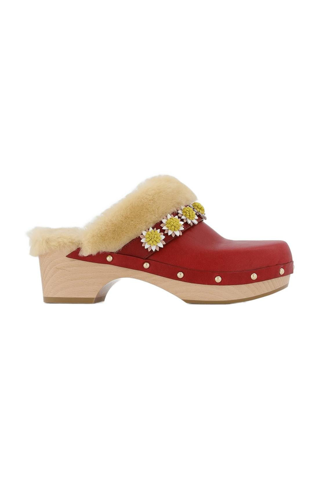 Jean Daisy Clogs aus bordeauxrotem Leder