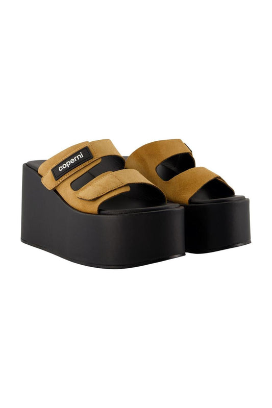 Patch Sandalen - Coperni - Leder - Schwarz/Braun