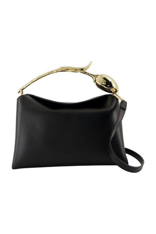 Medium Bloom Handtasche - ERDEM - Leder - Schwarz