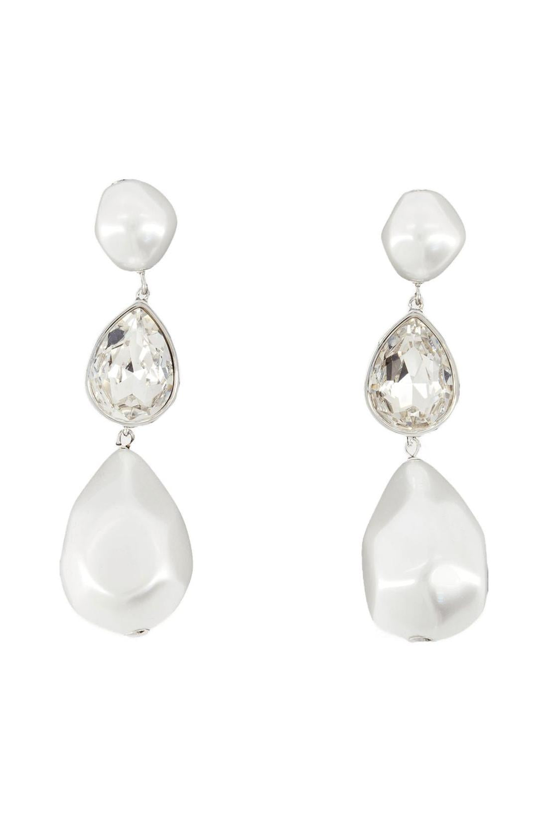 Pearl Crystal Ohrringe - SELF PORTRAIT - Others - Weiß