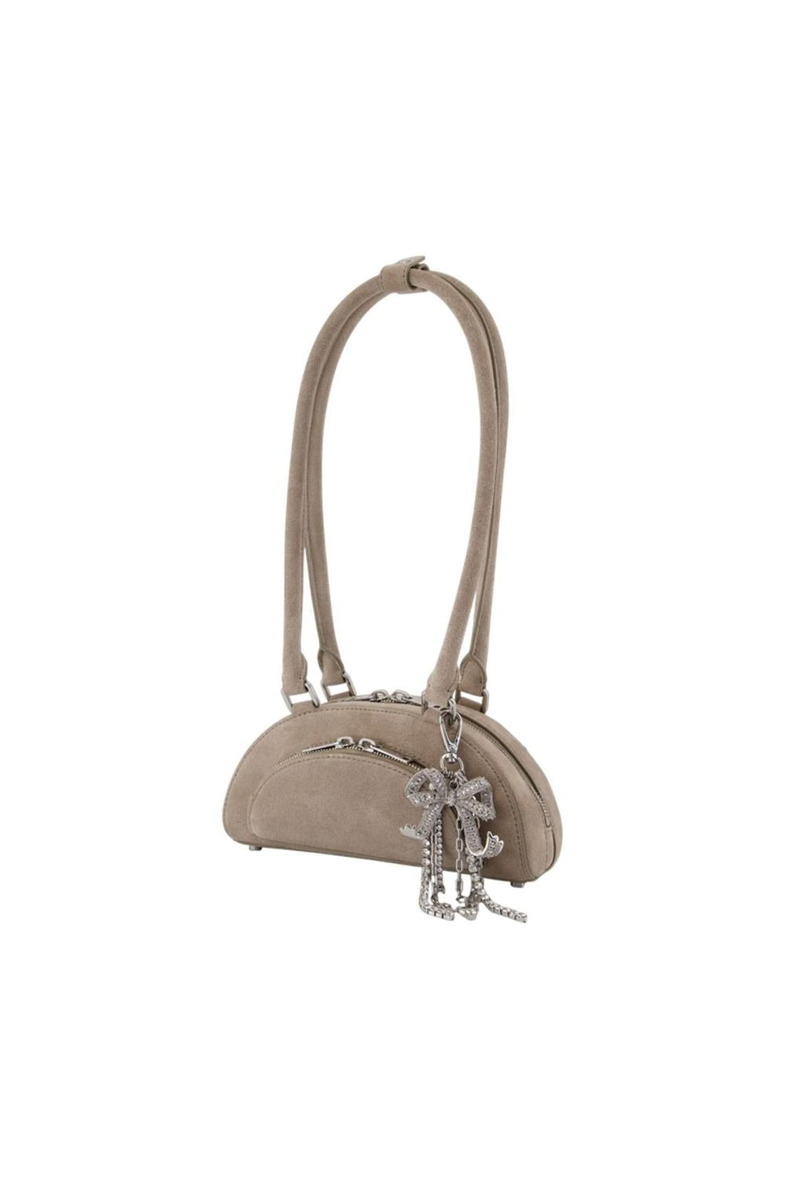 Mini With Charm Schultertasche - SELF PORTRAIT - Leder - Grau