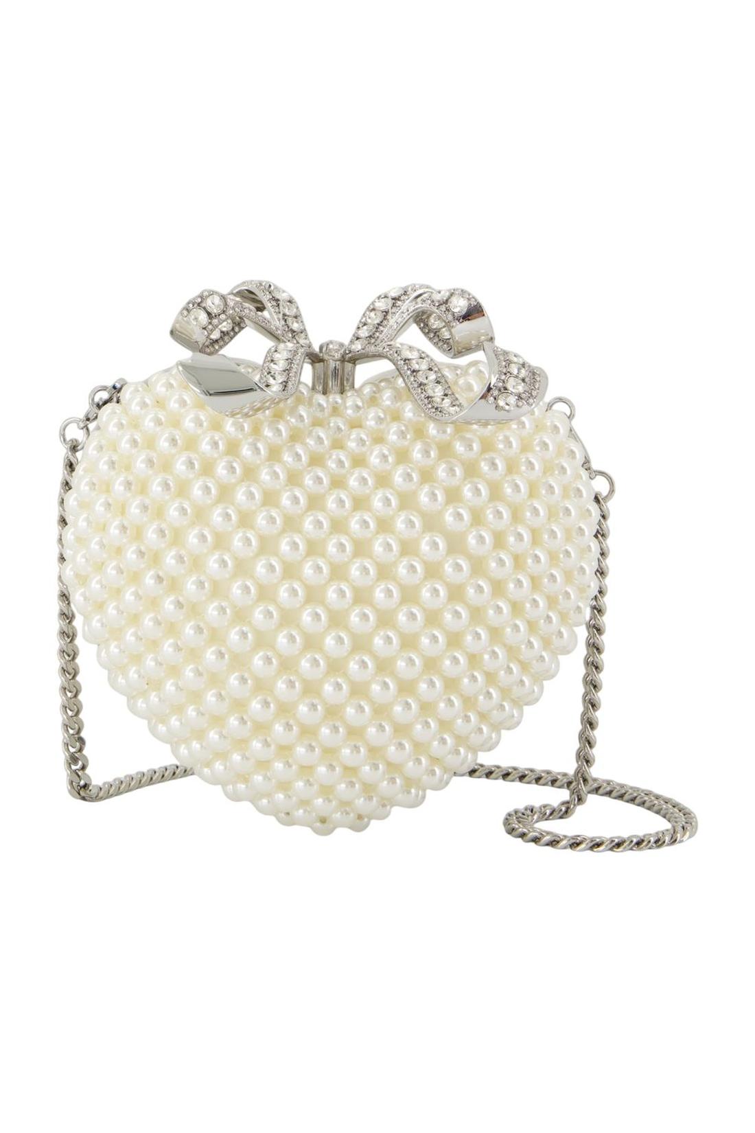 Pearl Heart Clutch - SELF PORTRAIT - Polyester - Weiß