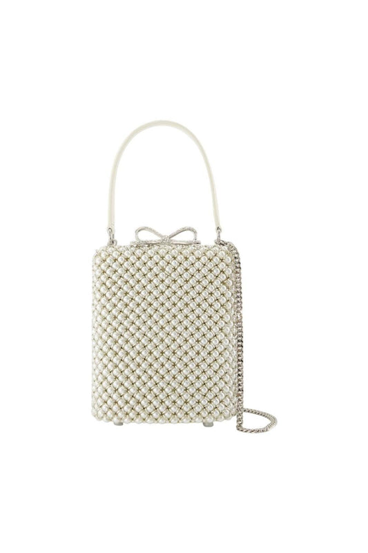 Pearl Embellished Mini Handtasche - SELF PORTRAIT - Metall - Weiß