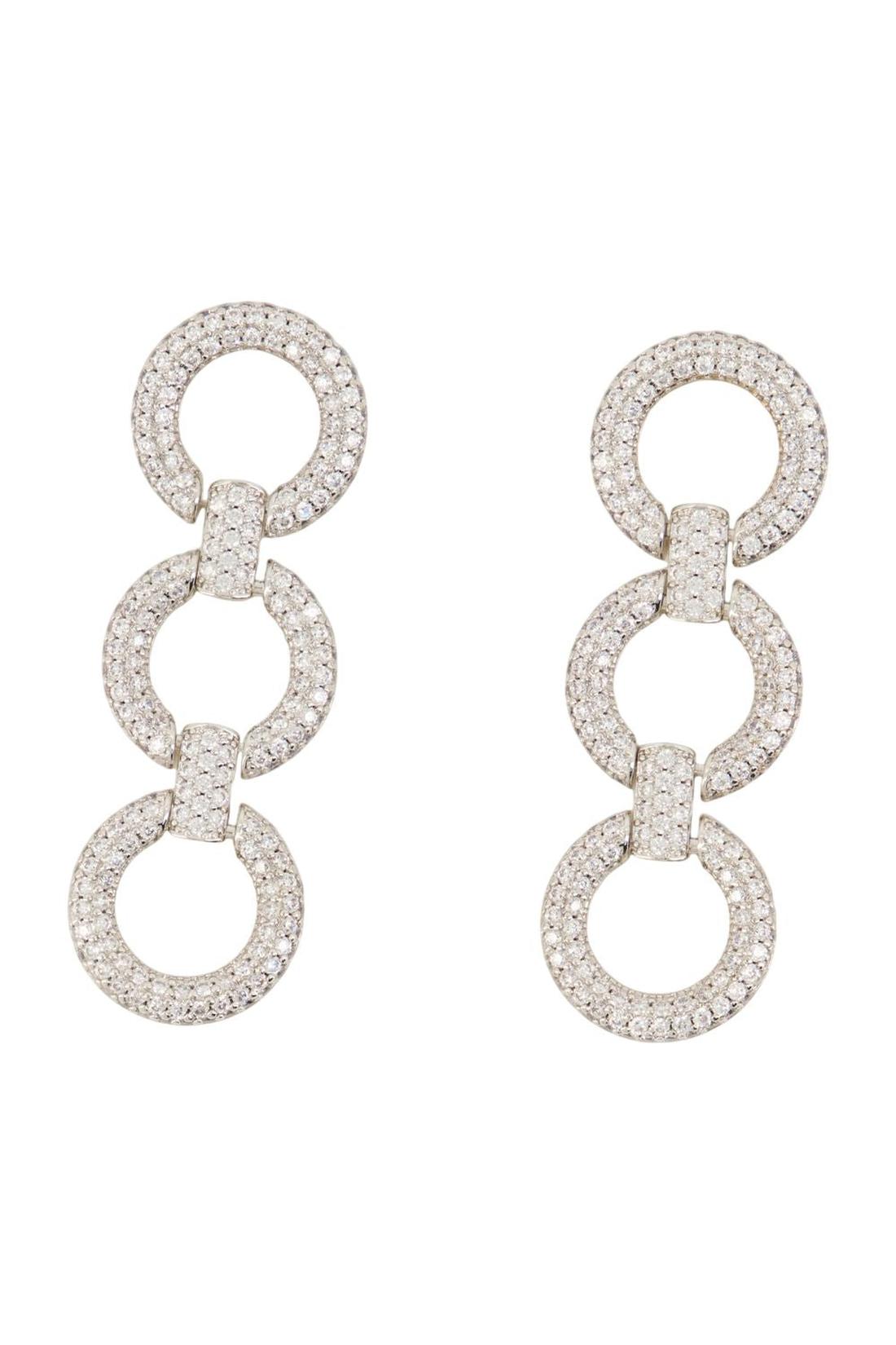 Crystal Link-Ohrringe - SELF PORTRAIT - Metall - Silber