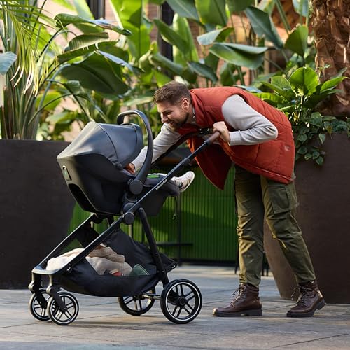 Bebeconfort Luvia Trio, Kinderwagen 3 in 1, 0–4 Jahre (0–22 kg), Baby Kinderwagen, Babyschale, Kinderwagenaufsatz, Smartes Faltsystem, Verstellbarer Schieber, Stoßdämpfung auf Rädern, Mineral Graphite