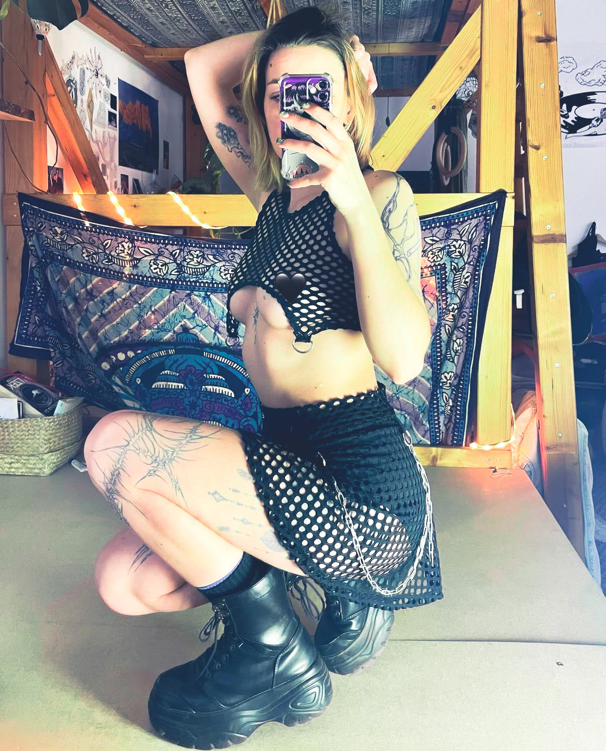 Fishnet Chain Skirt