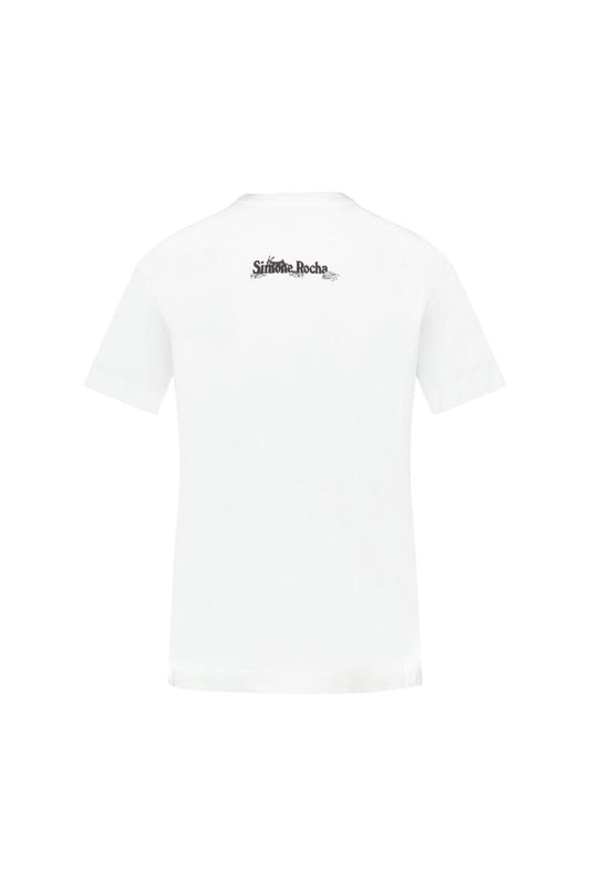 Hare Illustration T-Shirt - Simone Rocha - Baumwolle - Weiß