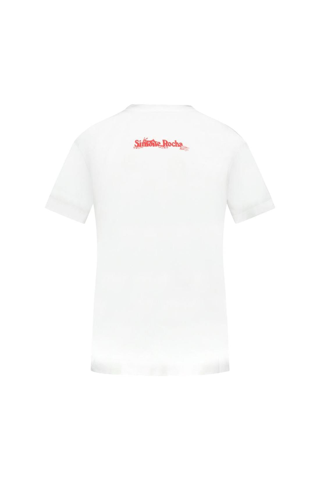 Hare Illustration T-Shirt - Simone Rocha - Baumwolle - Weiß