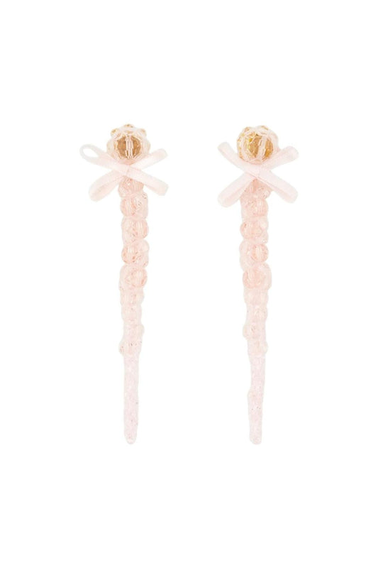 Petite Bow Drip Ohrringe - Simone Rocha - Crystal - Pink