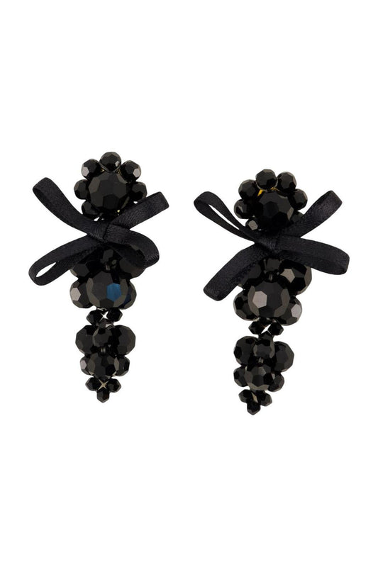 Petite Bow Ohrringe - Simone Rocha - Crystal - Schwarz