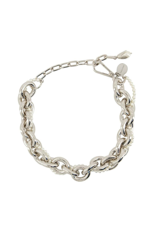 Xl Pearl &amp; Chain Halskette - Simone Rocha - Metall - Silber