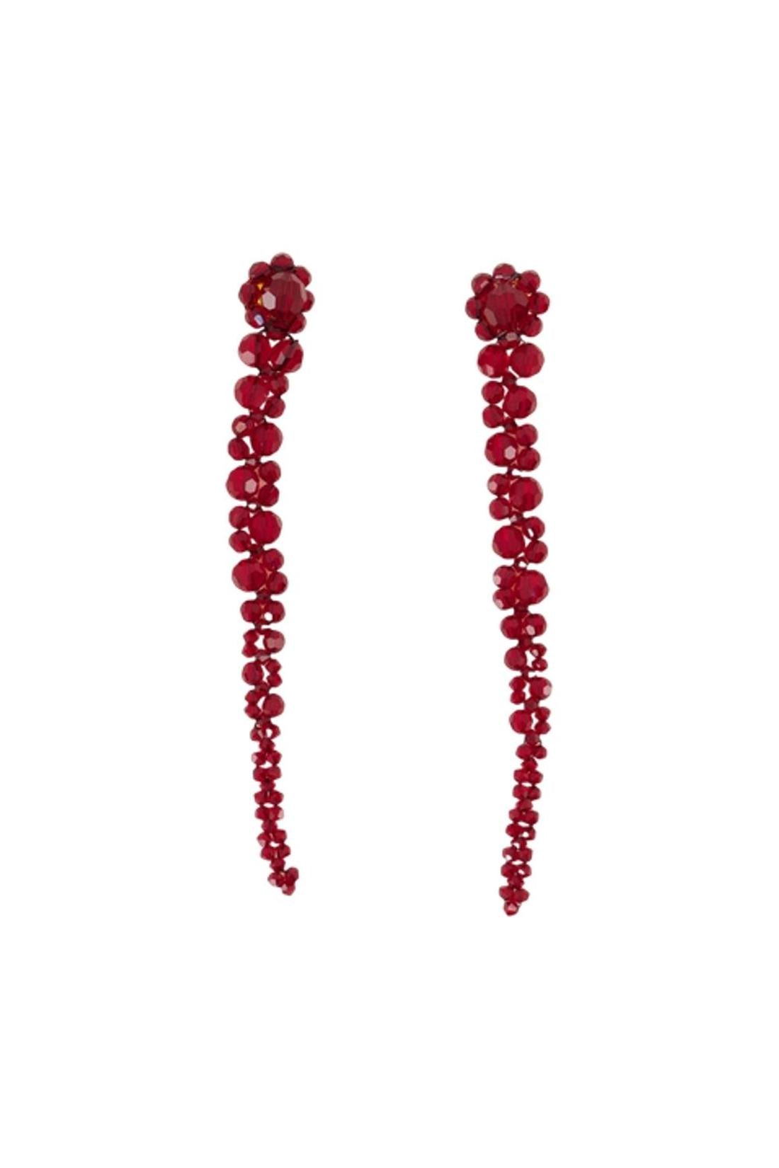 Drip Ohrringe - Simone Rocha - Crystal - Rot