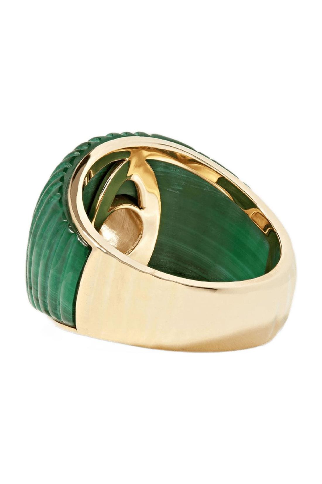 Chevaliere Gaufrette Bico Ob aus Gold gelb