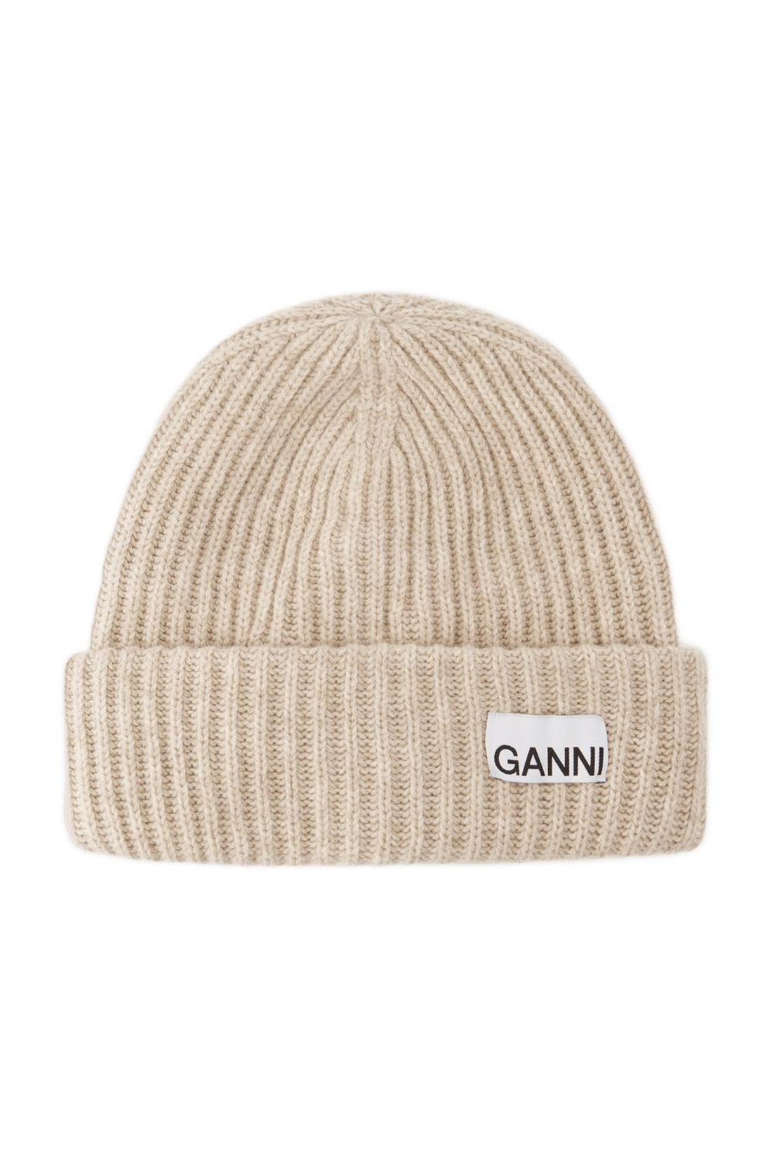 Beanie Hut - Ganni - Wolle - Beige