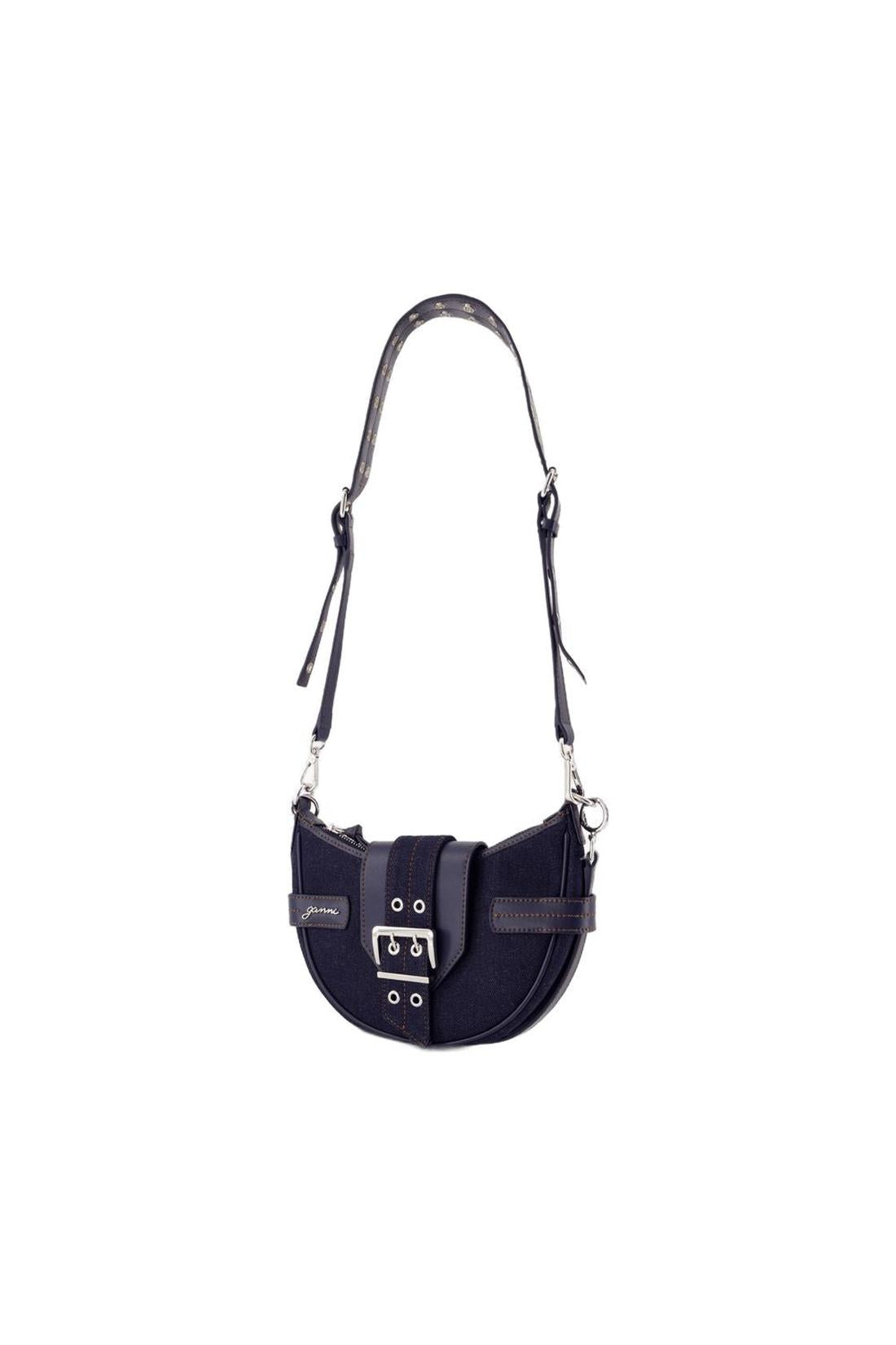 Bucky Small Schultertasche - Ganni - Baumwolle - Blau