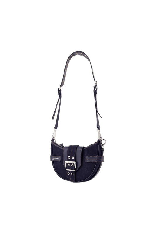 Bucky Small Schultertasche - Ganni - Baumwolle - Blau