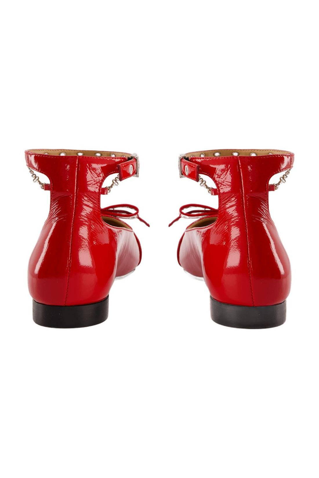 Eyelets Jewel Ballerinas - Ganni - Synthetik - Rot