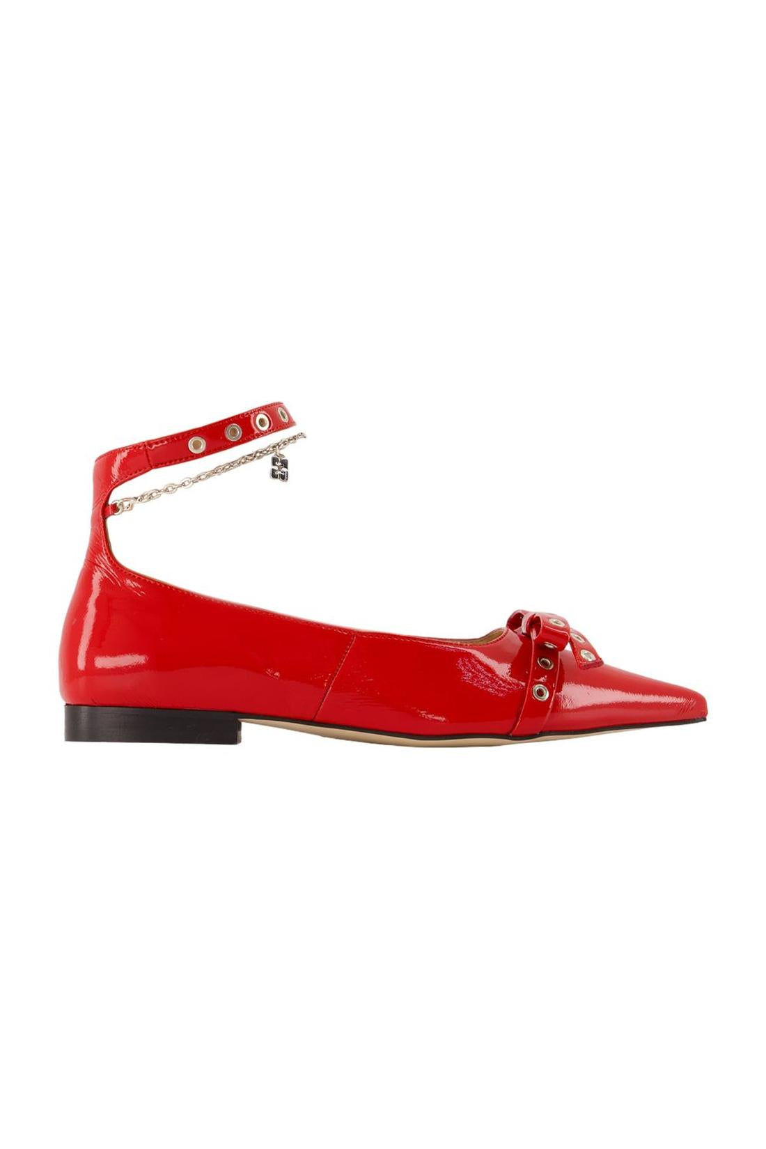 Eyelets Jewel Ballerinas - Ganni - Synthetik - Rot