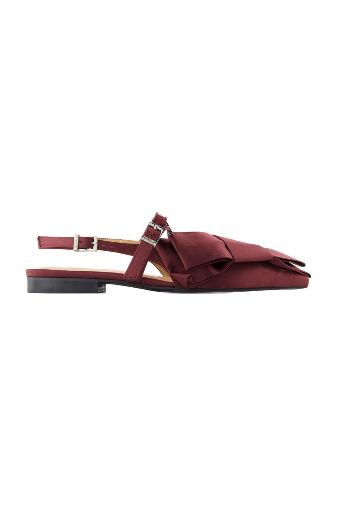 Big Bow Ballerinas - Ganni - Synthetik - Bordeaux