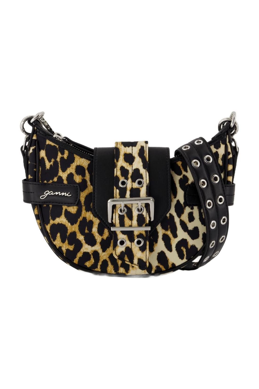 Bucky Small Schultertasche - Ganni - Nylon - Leopard