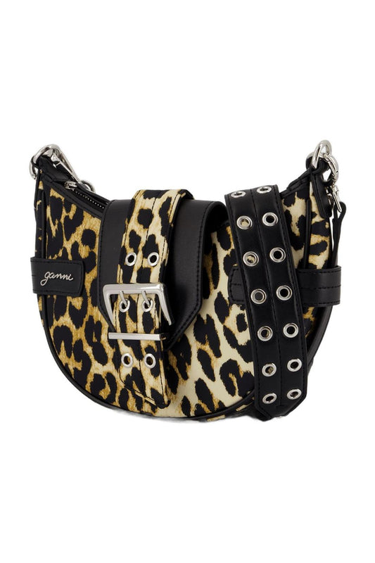Bucky Small Schultertasche - Ganni - Nylon - Leopard