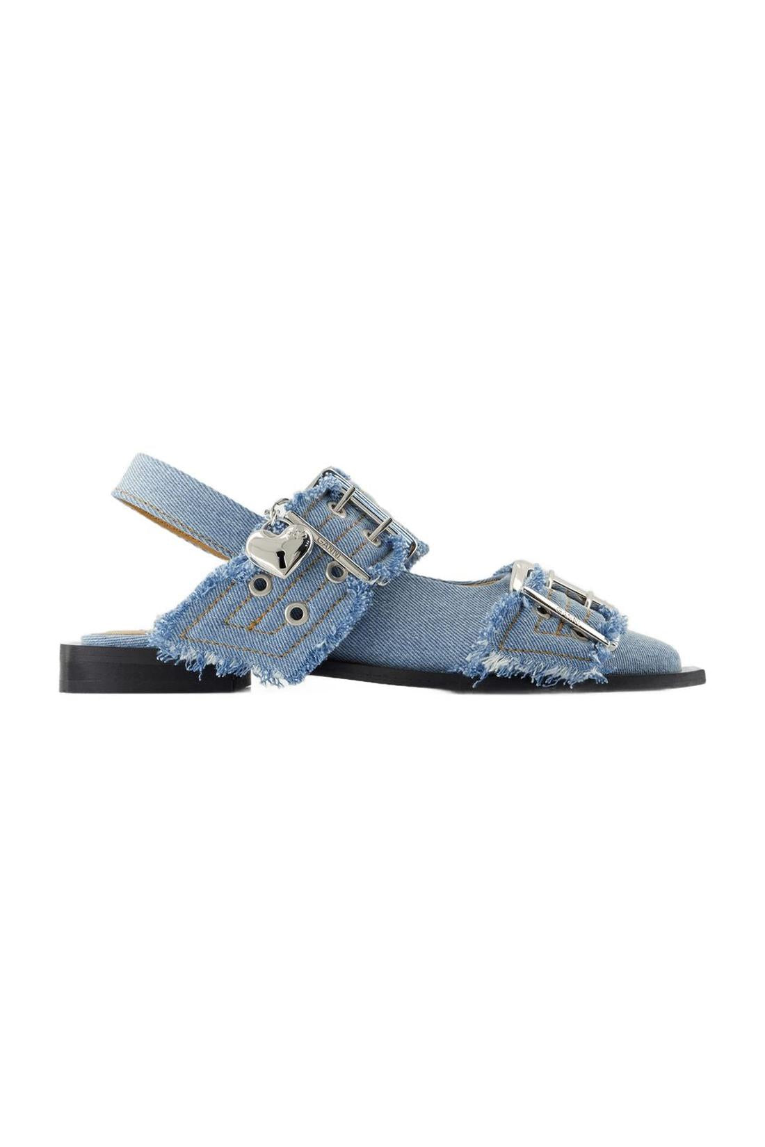 Charms Ballerinas - Ganni - Denim - Blau