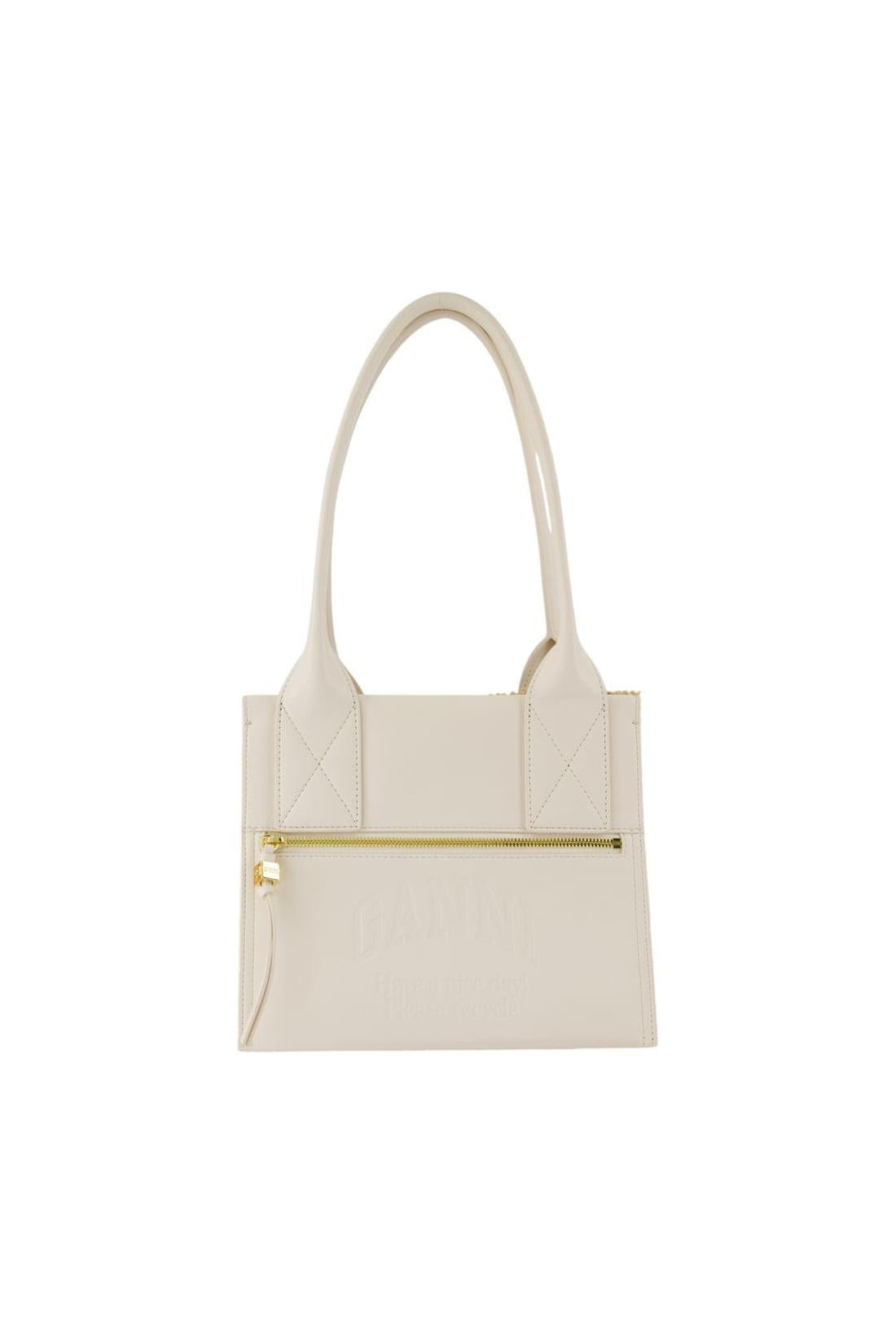 Easy Medium Cabas - Ganni - Raffia - Weiß